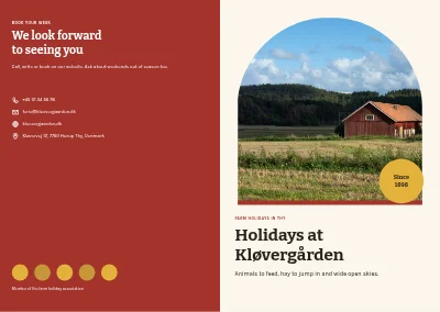 Cover of Brochure for farm holidays – 16 pages