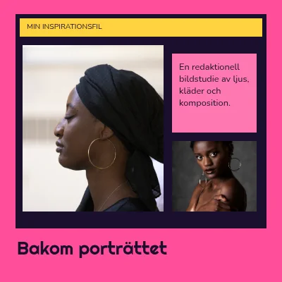 Bakom porträttet · kreativt skrivbord