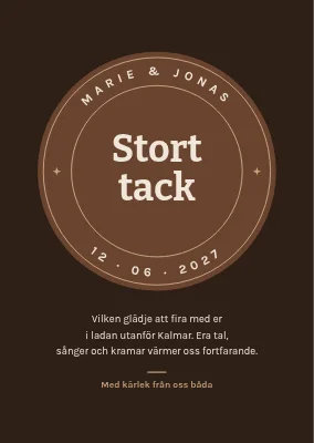 Tackkort — sigill för ladubröllop