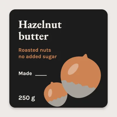 Hazelnut butter with a big nut