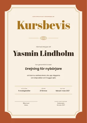 Kursintyg — keramik