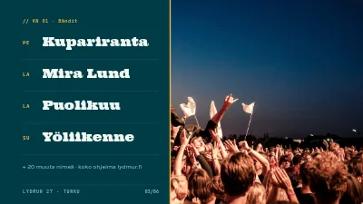 Sivu 3 – Musiikkifestivaali — ohjelman julkistus