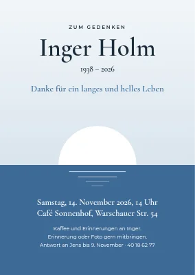 Gedenkfeier in Valby — Einladung