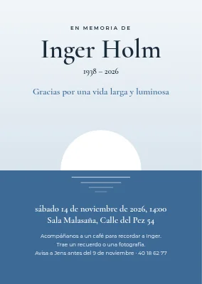 Acto en recuerdo en Valby — invitación