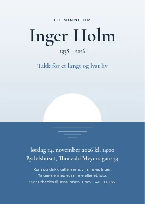 Minnestund i Valby — invitasjon
