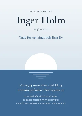 Minnesstund i Valby — inbjudan