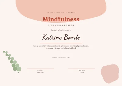 Kursusbevis — mindfulness