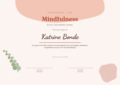 Kursintyg — mindfulness