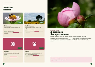 Pages 20–21 of Season catalogue for a garden centre – 96 pages