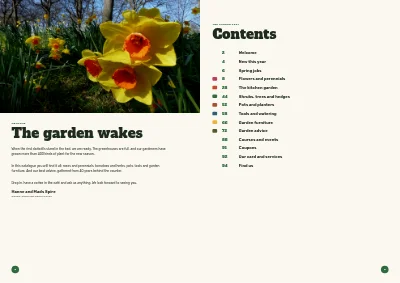 Pages 2–3 of Season catalogue for a garden centre – 96 pages