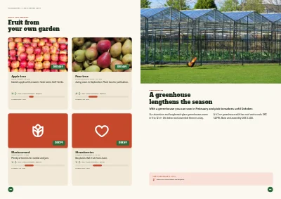 Pages 38–39 of Season catalogue for a garden centre – 96 pages