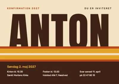 Konfirmation — navn i 70’er-striber