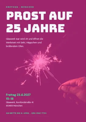 Empfang — Prost auf 25 Jahre in Pink