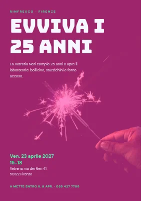 Ricevimento — un brindisi ai 25 anni in rosa