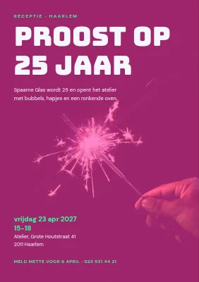 Receptie — proost op 25 jaar in roze