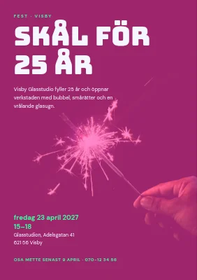 Mottagning — skål för 25 år i rosa