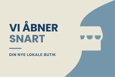VI ÅBNER SNART — butiksskilt aabning