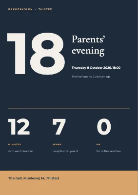 Parents’ evening — 6 pm in Thisted