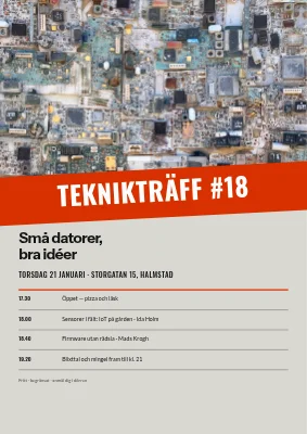 Tech-meetup i Aarhus — signalröd banderoll