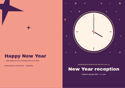 New Year reception with a clock face