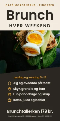 Dørplakat til café — weekendbrunch