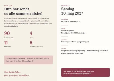 Side 2 af 90-års fødselsdag med frimærke