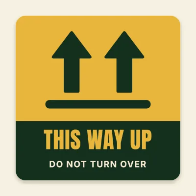 This way up, two arrows