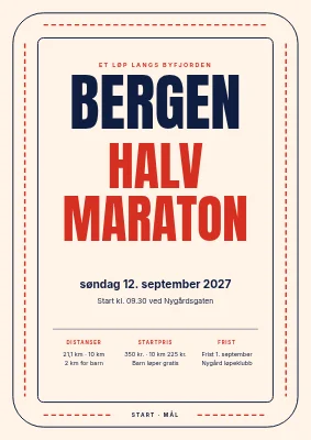 Halvmaraton — løpsplakat