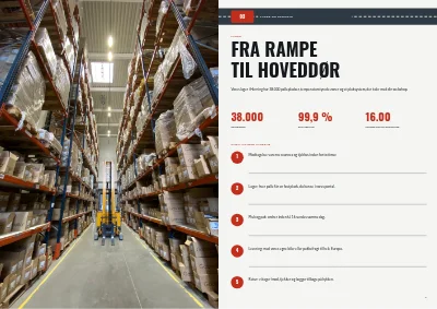 Side 8–9 af Virksomhedsprofil for transportfirma – 20 sider