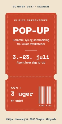 Dørplakat til pop-up-butik — kun i tre uger