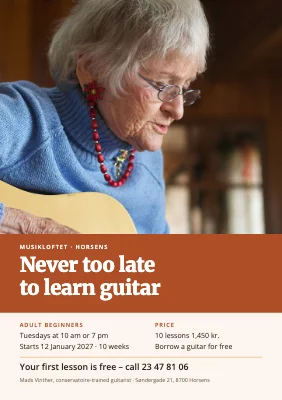 Guitar lessons — adult beginners