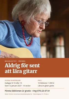 Gitarrlektioner — vuxna nybörjare
