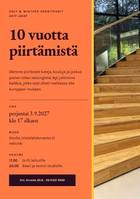 Yrityksen juhla — arkkitehtitoimisto täyttää kymmenen