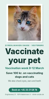 Door poster for a vet — vaccination week