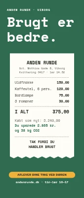 Roll-up til genbrugsbutik — brugt er bedre