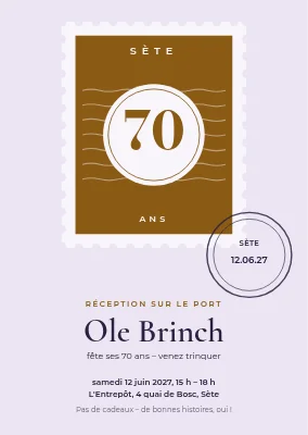 Invitation à une réception — 70 ans sur Ærø