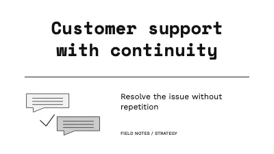 Page 1 of Customer support with continuity