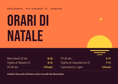 Orari natalizi — tramonto sul mare