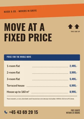 Movers with fixed prices in Greve