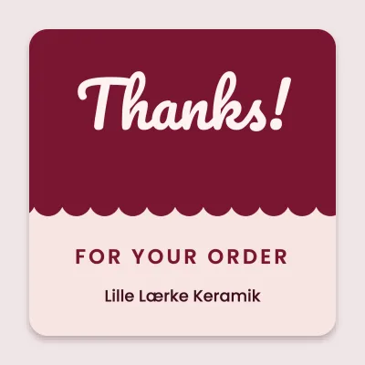 Thanks with a scalloped edge