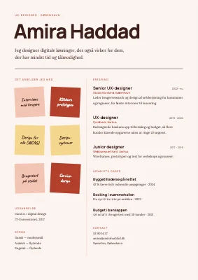 CV til UX-designer — huskesedler