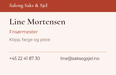 Visittkort – Frisør