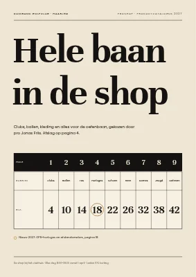Productcatalogus — proshop van een golfclub