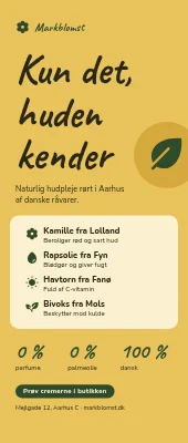 Roll-up til hudplejebutik — kun det, huden kender