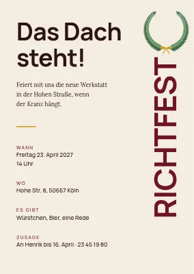 Richtfest in Ribe — Einladung