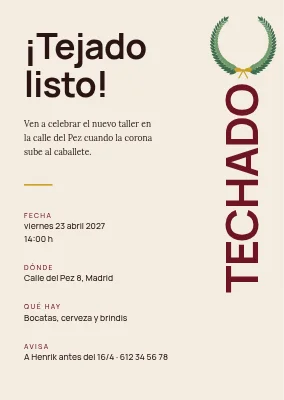 Fiesta de fin de estructura en Ribe — invitación