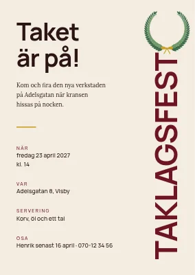 Taklagsfest i Ribe — inbjudan