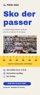 Roll-up til skobutik — sko der passer