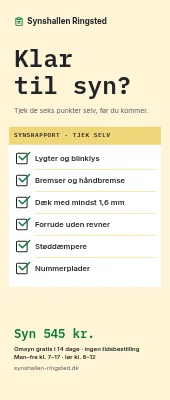 Roll-up til synshal — klar til syn?