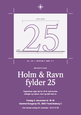 Receptionsinvitation — 25 års jubilæum